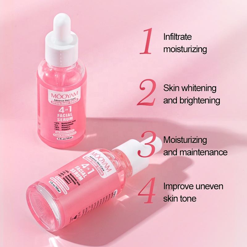 LIMITED EDITION! MOOYAM 4-in-1 Facial Serum – Anti-Aging Super Serum with 10% Hyaluronic Acid, 5% Niacinamide, 30% Vitamin C, 10% Vitamin E – Age Defense Formula – 30ml