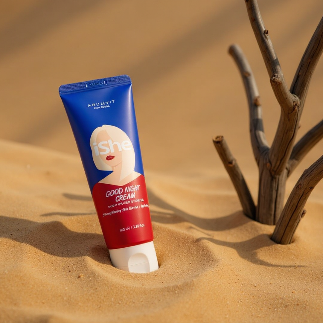 iShe Good Night Facial Cream - Hydrating Skin Barrier Strengthening Cream for Night Use 100mL