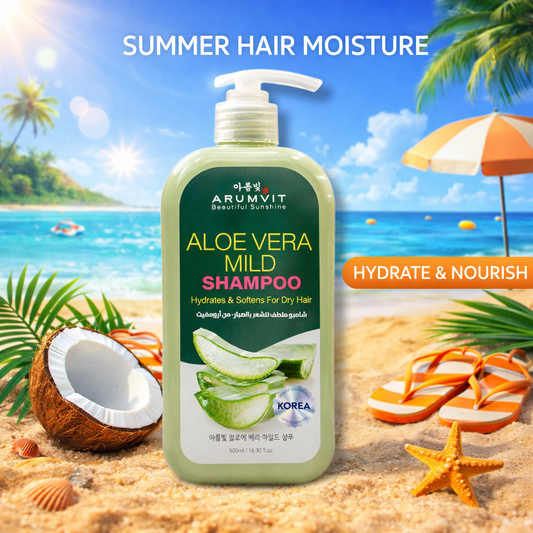 ARUMVIT Aloe Vera Mild Shampoo - Gentle Cleansing with Soothing Aloe Vera for Comfortable Daily Use - Hydrates & Softens Dry Hair