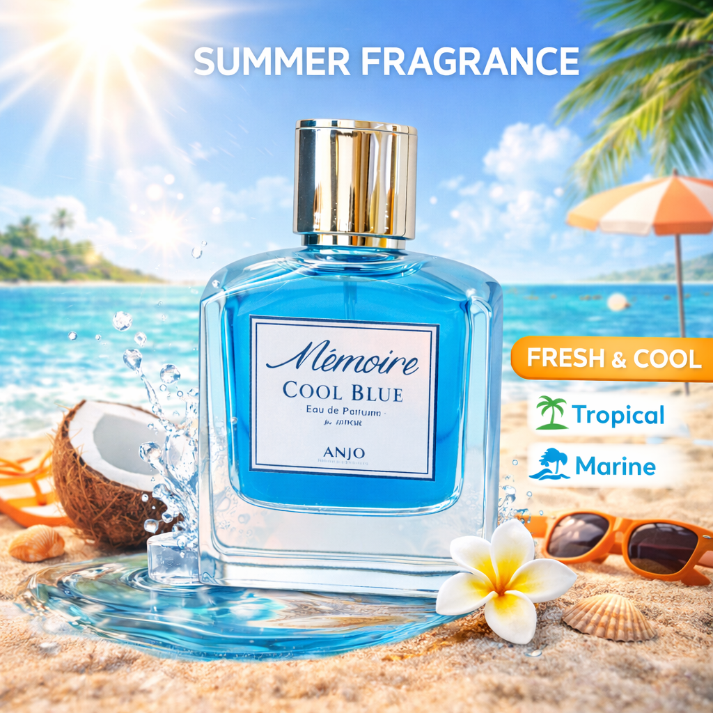 LIMITED EDITION! ANJO MEMOIRE COOL BLUE Perfume – Eau De Parfum for Men – Fresh Aquatic Fragrance – Perfume for Clean Confidence – Korean Beauty Perfume – Marine Citrus Scent – 50ml – Made in Korea