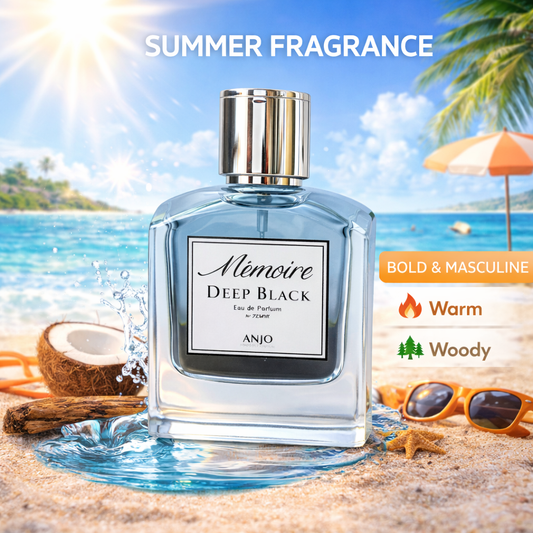 LIMITED EDITION! ANJO MEMOIRE DEEP BLACK Perfume – Eau De Parfum for Men – Bold Woody Musk Fragrance – Perfume for Mysterious Masculinity – Korean Beauty Perfume – Dark & Intense Scent – 50ml – Made in Korea