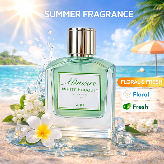 LIMITED EDITION! ANJO MEMOIRE WHITE BOUQUET Perfume – Eau De Parfum for Women – Elegant White Floral Fragrance – Perfume for Pure Femininity – Korean Beauty Perfume – Soft & Fresh Scent – 50ml – Made in Korea