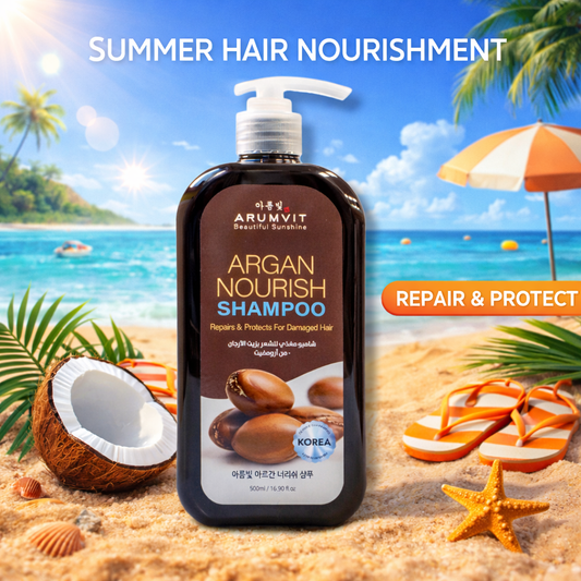 ARUMVIT Argan Nourish Shampoo - Nourishes Hair with Argan Oil for Daily Use - Versatile for Various Hair Types - Korean Hair Care Product