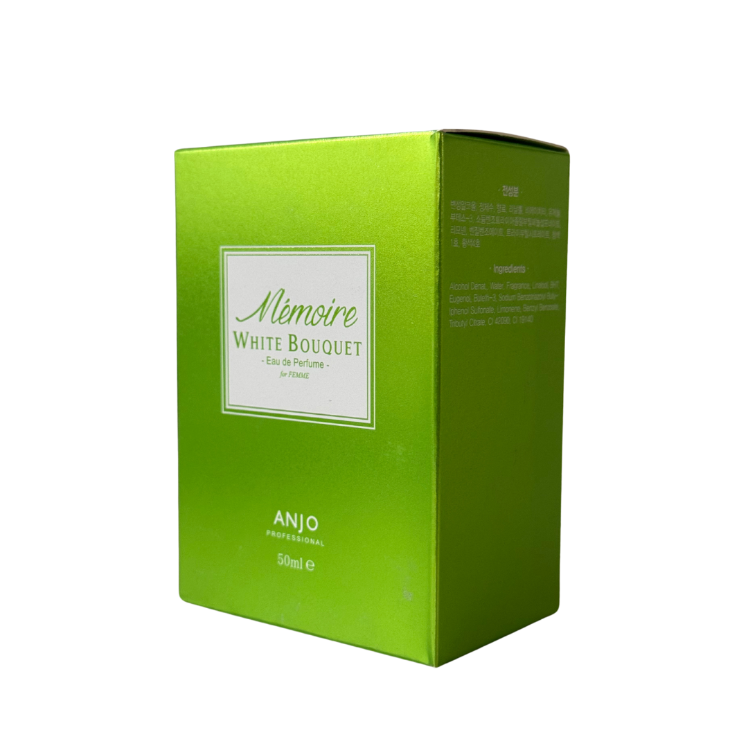 LIMITED EDITION! ANJO MEMOIRE WHITE BOUQUET Perfume – Eau De Parfum for Women – Elegant White Floral Fragrance – Perfume for Pure Femininity – Korean Beauty Perfume – Soft & Fresh Scent – 50ml – Made in Korea
