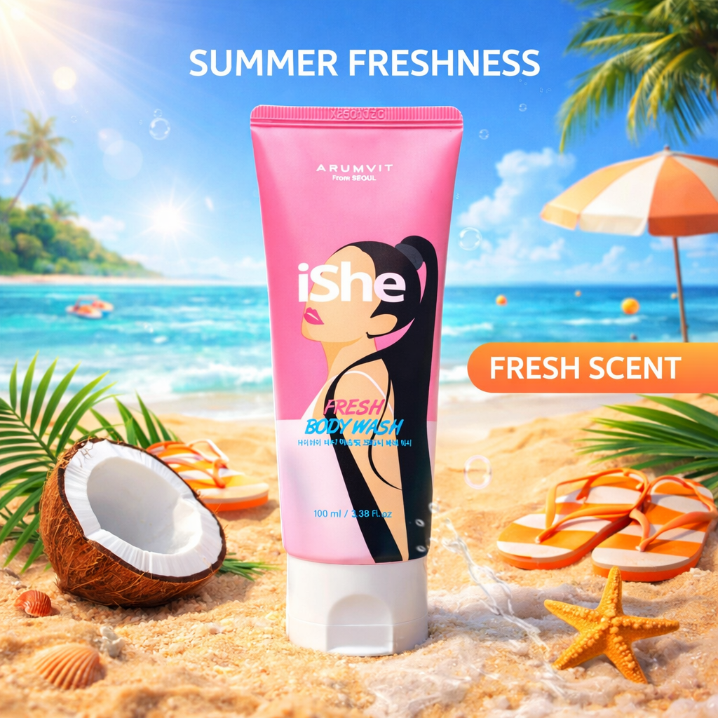 iShe Fresh Body Wash - 100ml Gentle Cleansing Formula for Soft & Smooth Skin